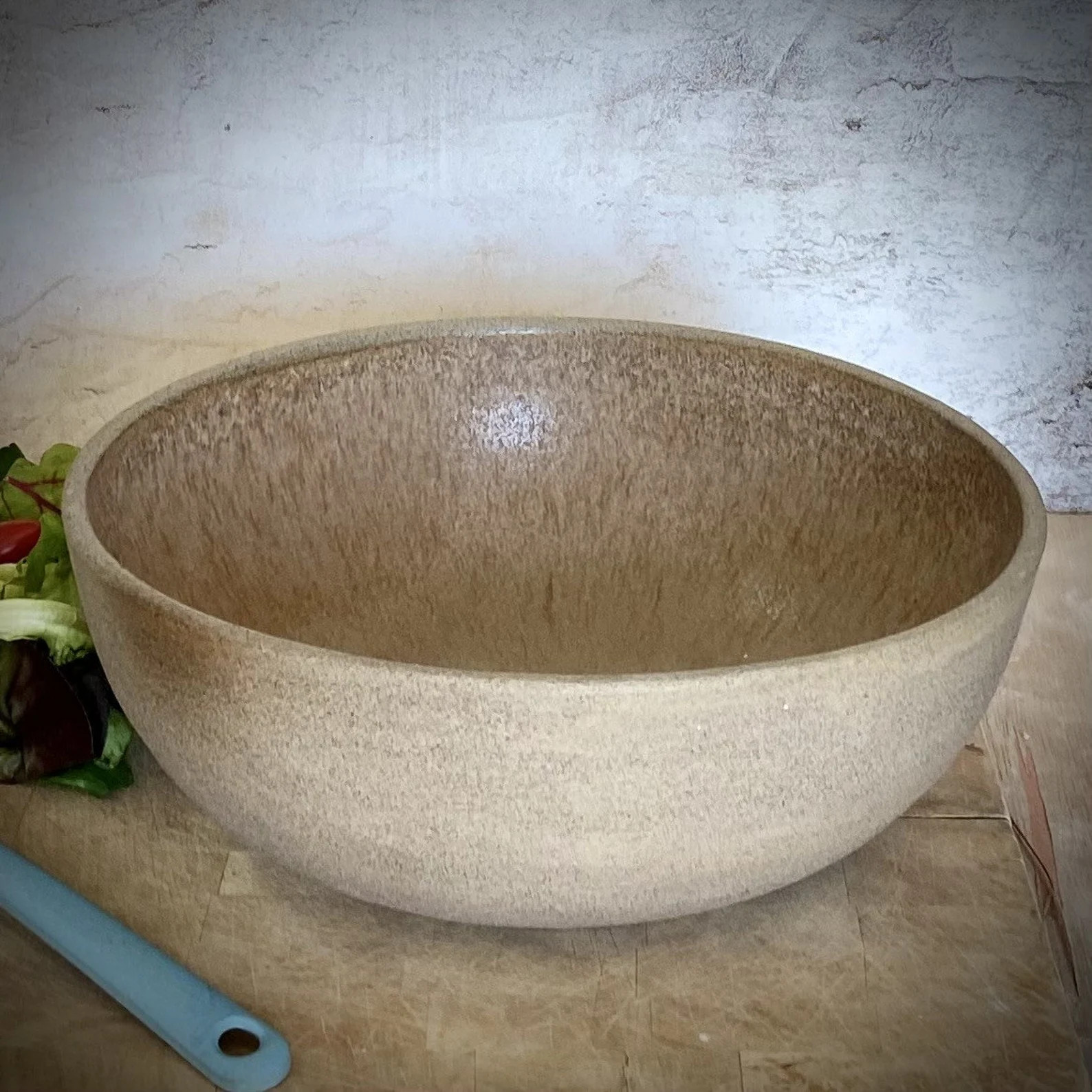 Large Brown Speckled Stoneware Salad Bowl: Handmade Rustic Ceramic Pasta Dish | Etsy (Global)