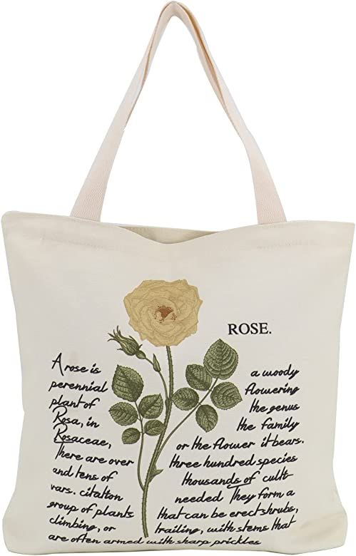 Canvas Tote Bag Aesthetic for Women Graphic Tote bag with Zipper Cute Canvas Bags with Pockets | Amazon (US)