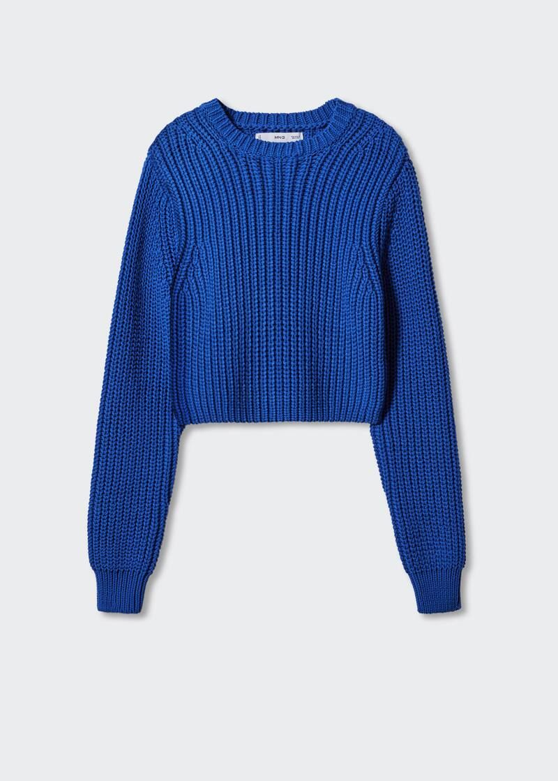 Round-neck knitted sweater | MANGO (US)