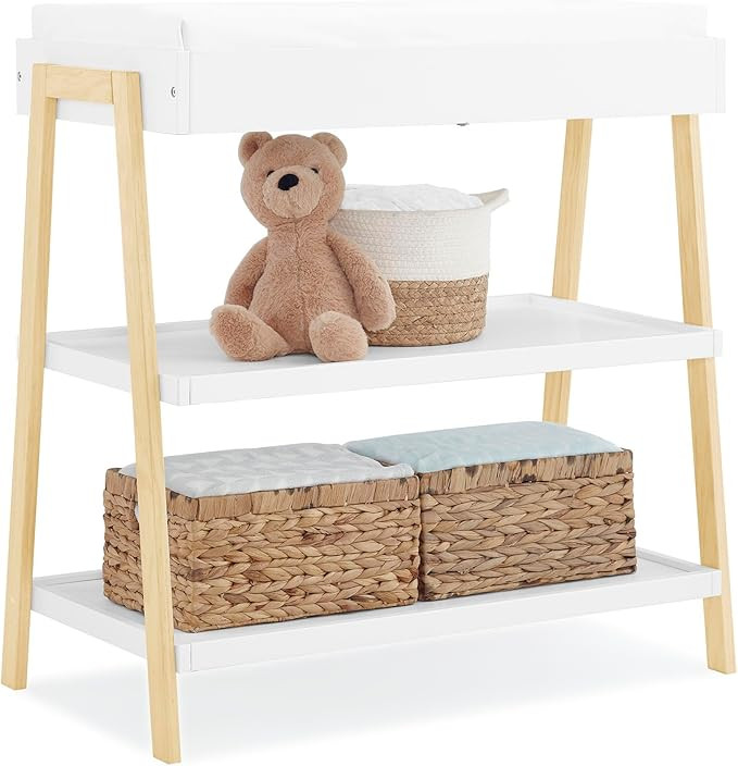 Delta Children Scout Changing Table - Greenguard Gold Certified, Bianca White/Natural | Amazon (US)