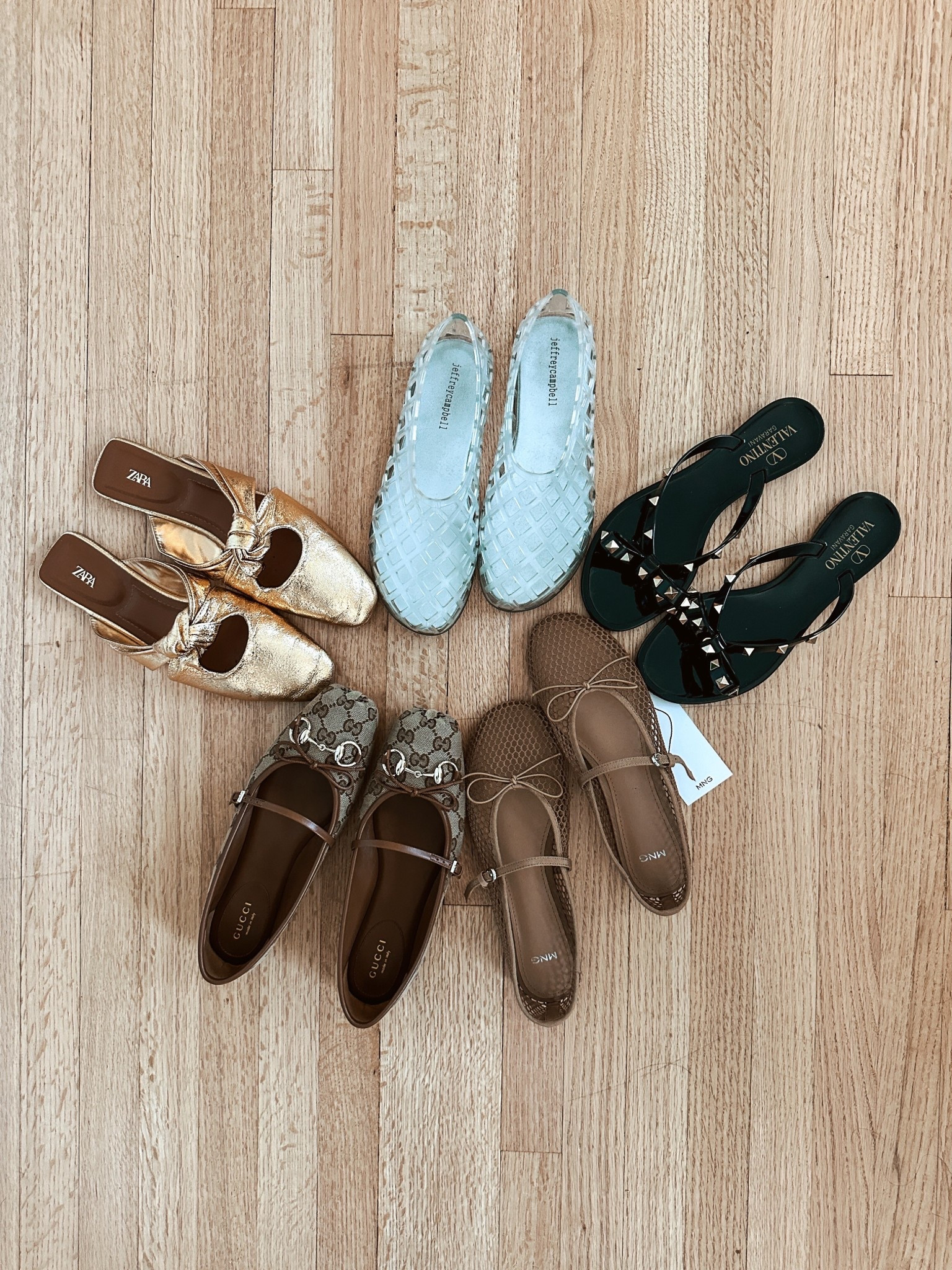My summer shoes on repeat ☀️👡
These are the pairs I’ll be living in all season long! Comfy, cute, and go with everything. From easy slides to my favorite walk-all-day sandals, they’re all linked on my @shop.ltk 💛
Gold slides (size 37)
Horsebit ballet flats (size 36.5)
Mesh ballet flats (size 37)
Rockstud rubber sandals (size 37)
Jelly ballet flats (size 7)

#LTKShoeCrush #LTKSeasonal #LTKStyleTip