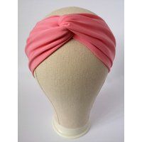 Twist Turban Headband For Women in Coral Pink, Boho Hair Wrap, Trendy Summer Accessory, Cloth Headba | Etsy (US)