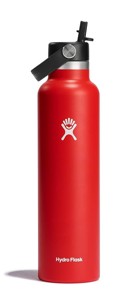 Hydro Flask Water Bottle - Insulated Stainless Steel - Standard Straw Lid, Non Spill, Leakproof i... | Amazon (US)