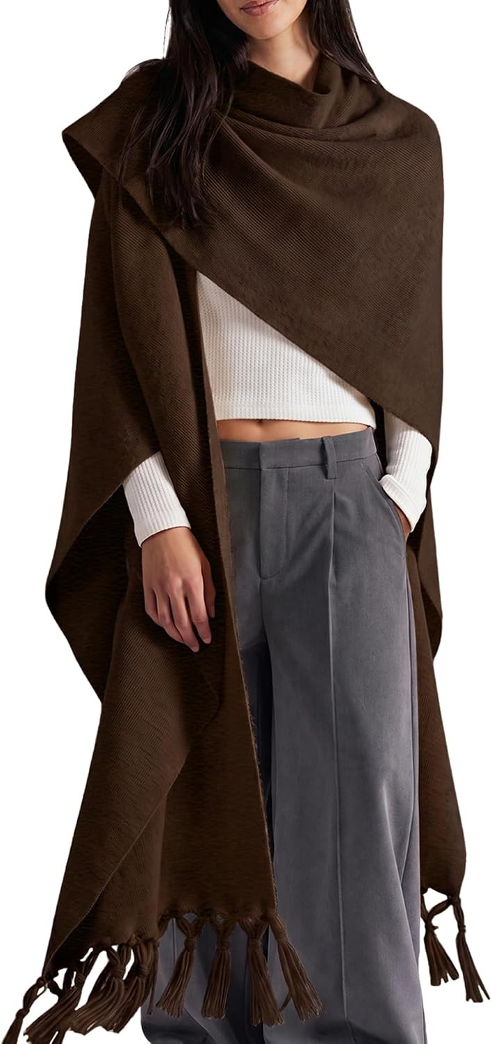 Shawl Wraps for Women - Open Front Soft Poncho Dressy Travel Cape | Amazon (US)