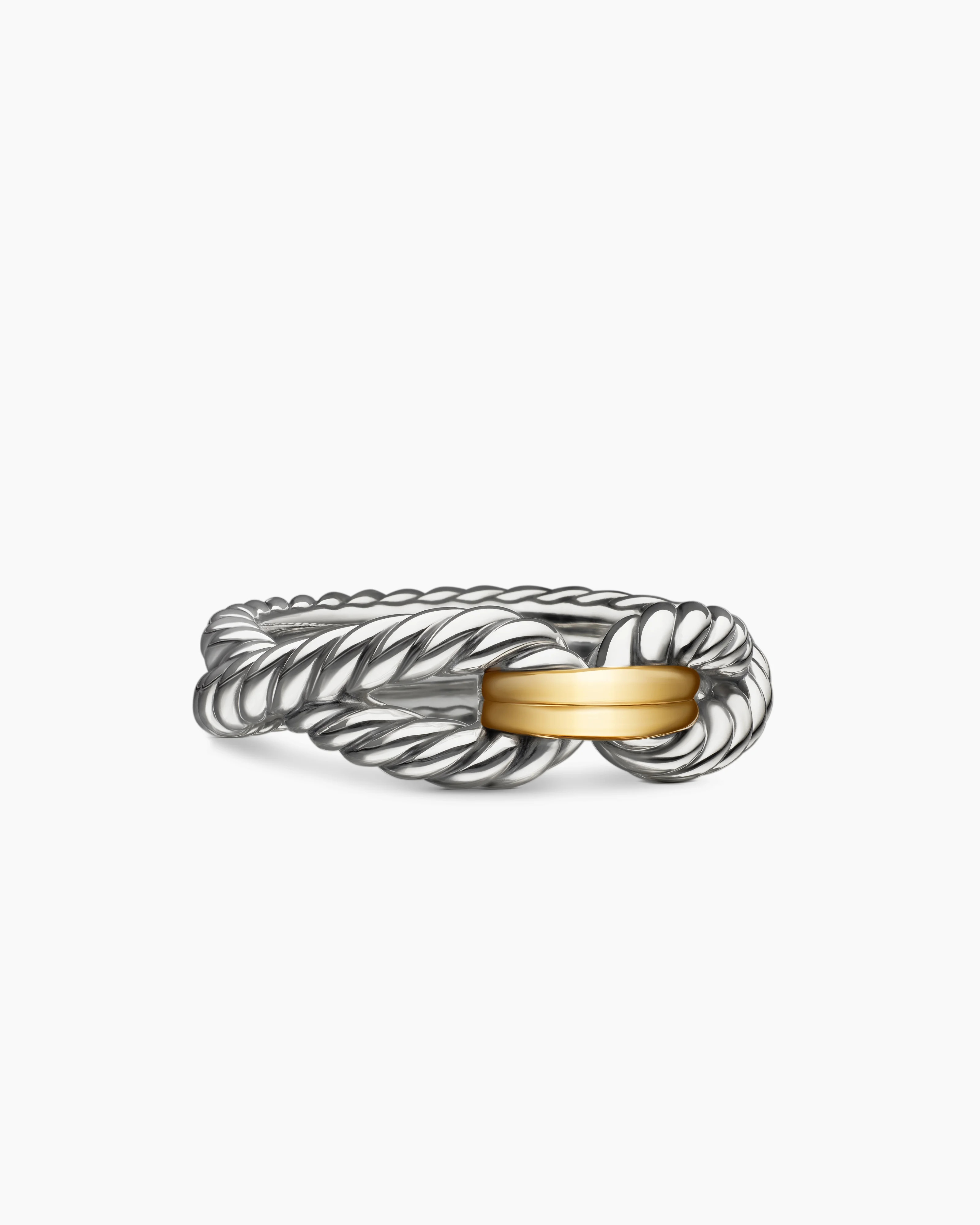 David Yurman | Cable Loop Band Ring in Sterling Silver with 18K Yellow Gold, 7mm | David Yurman