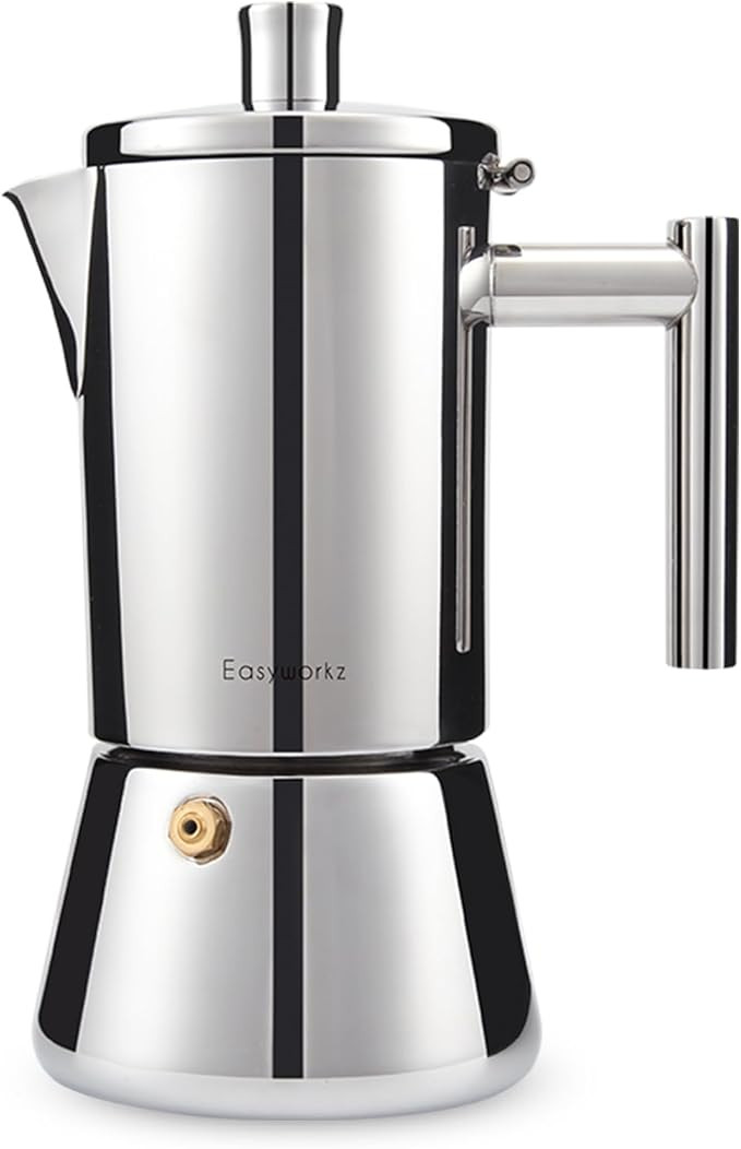 Easyworkz Diego Stovetop Espresso Maker Stainless Steel Italian Coffee Machine Maker 6Cup 10 oz M... | Amazon (US)