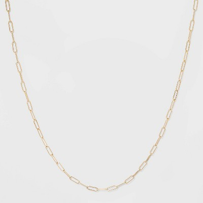 Paper Clip Chain Short Necklace - A New Day™ Gold | Target