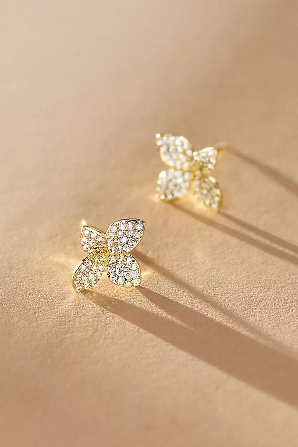 Adina Eden Pavé Fancy Flower Stud Earrings | Anthropologie (US)
