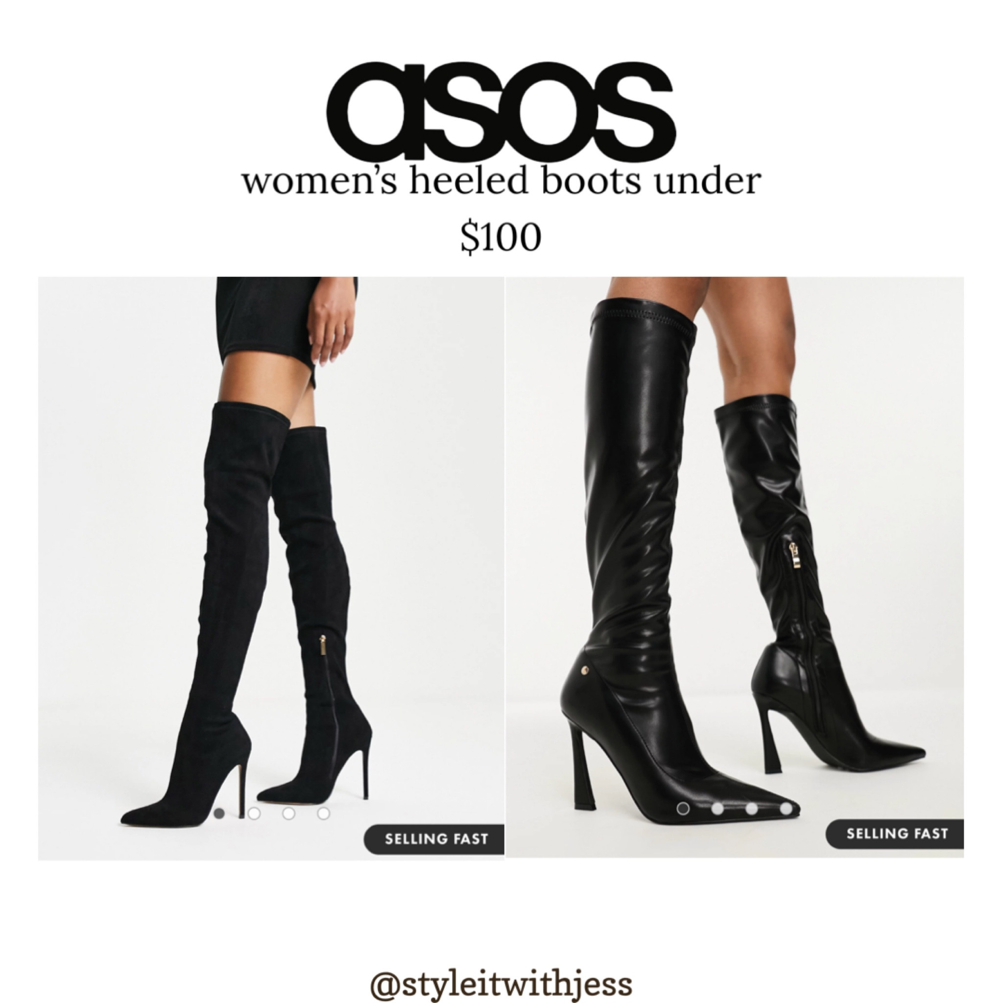 ASOS women’s high heeled boots in black under $100 🖤

#LTKfindsunder100 #LTKover40 #LTKstyletip