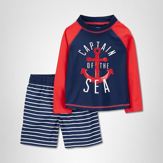Simple Joys by Carter's Baby Boys' Swimsuit Trunk and Rashguard Set | Amazon (US)