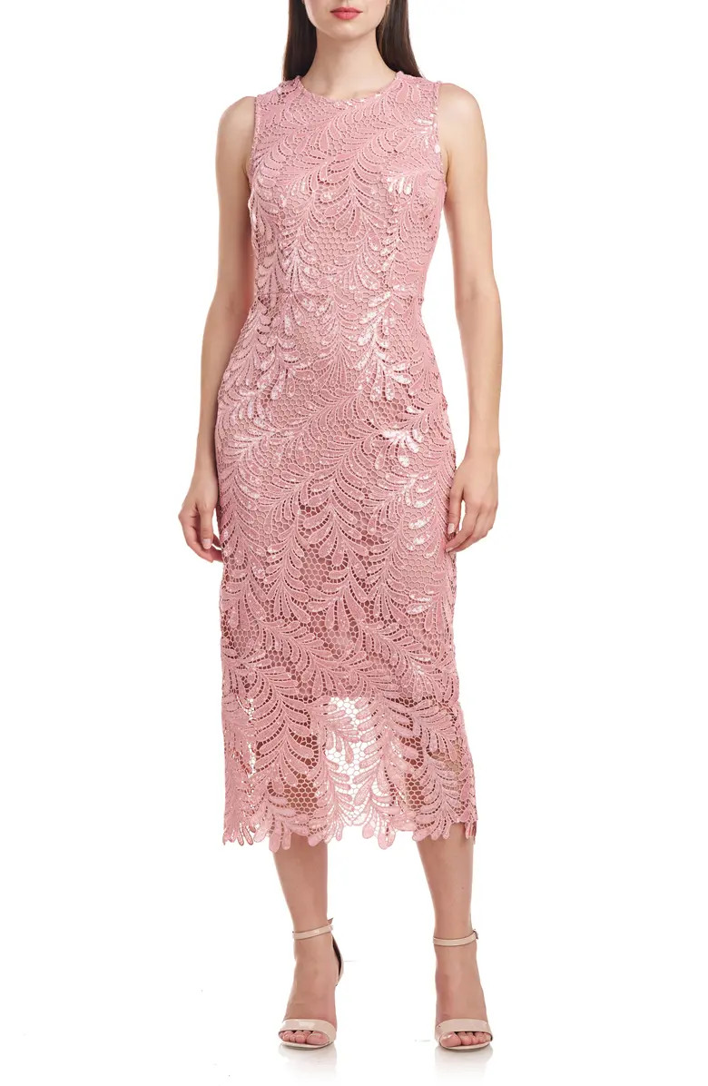 Jo Sequin Lace Cocktail Midi Dress | Nordstrom