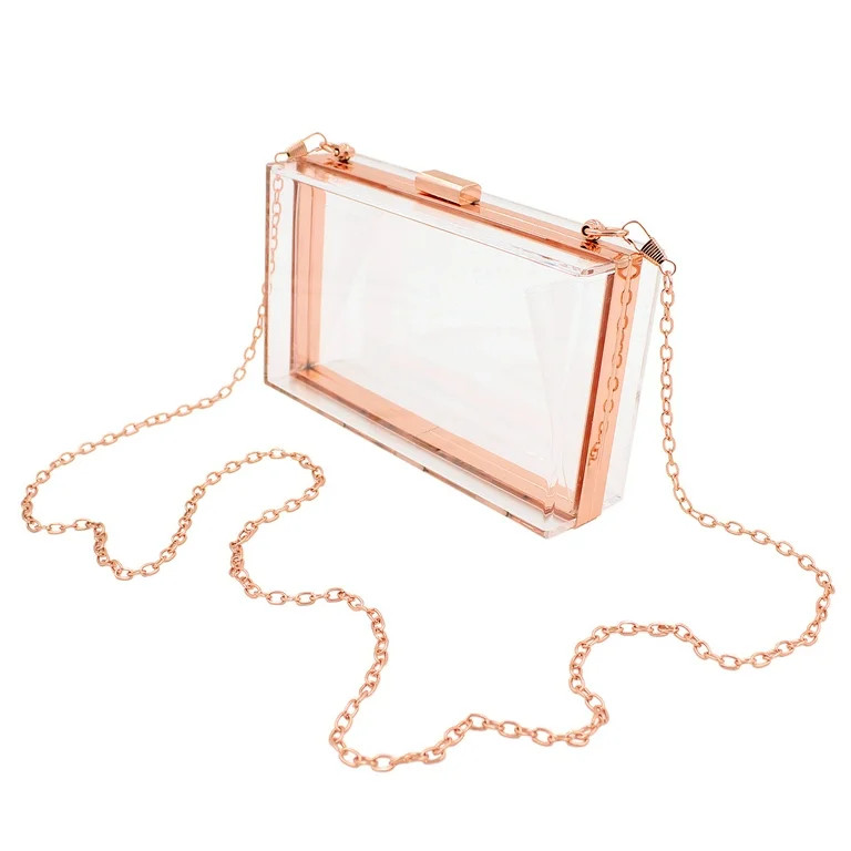 Premium Transparent Clear Acrylic Hard Box Clutch Bag Handbag | Walmart (US)