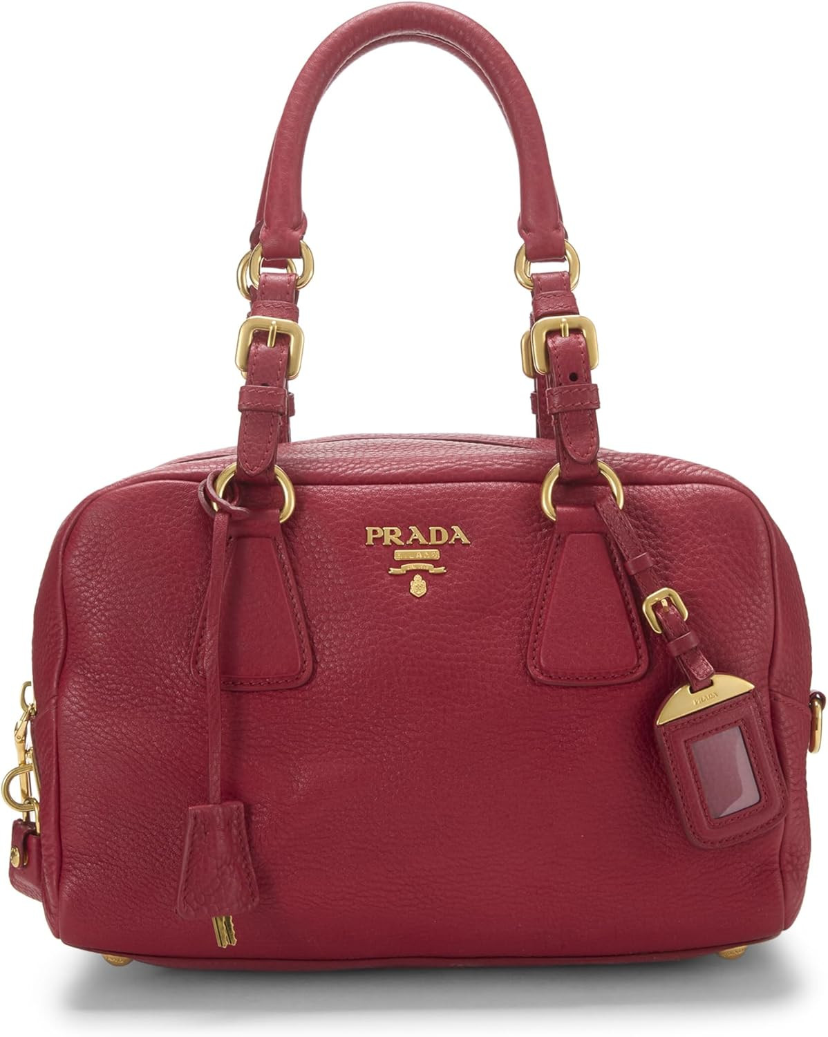 Amazon.com: Prada, Pre-Loved Red Vitello Daino Bauletto Handbag Small, Red : Luxury Stores | Amazon (US)