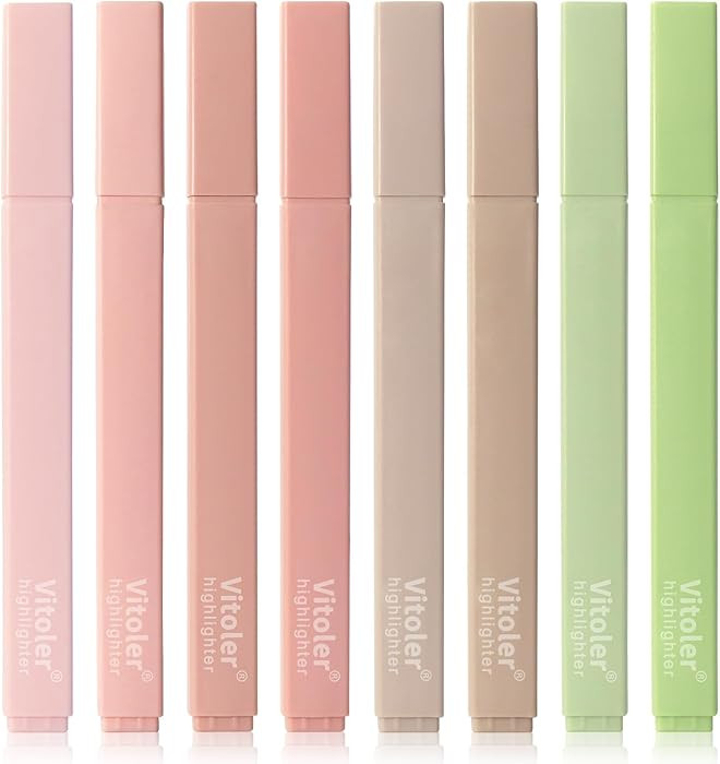 Piochoo Highlighters Assorted Colors,8pcs Bible Highlighters No Bleed Hghlighter Markers for Jour... | Amazon (US)