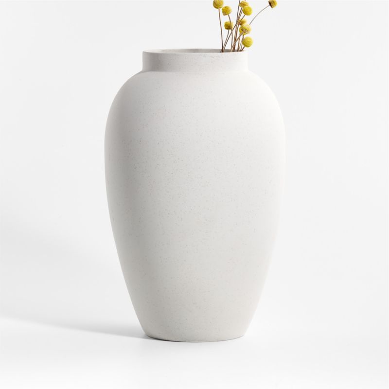 Warrick White Vase 14" + Reviews | Crate & Barrel | Crate & Barrel
