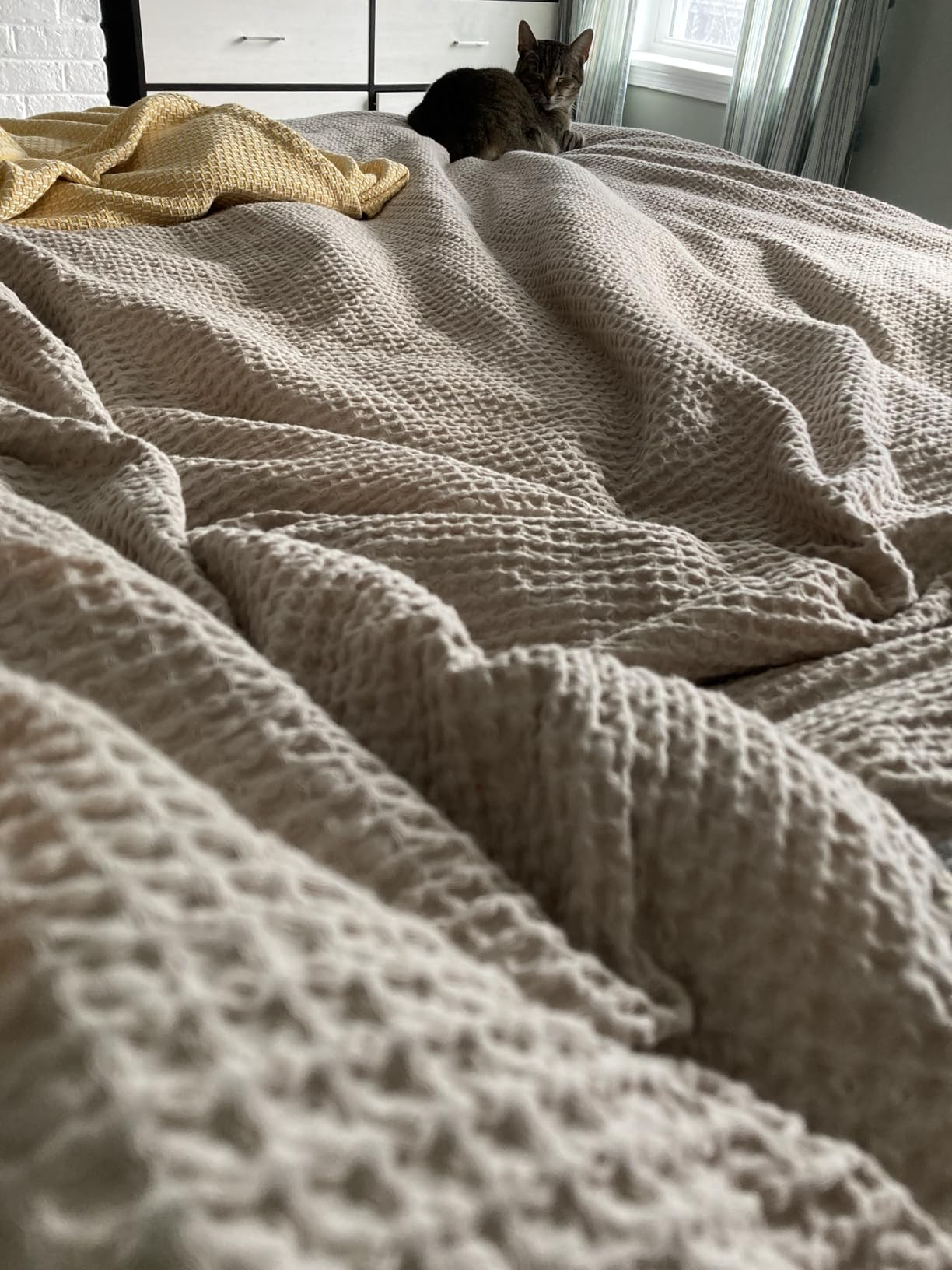 Bedsure Cotton Duvet Cover Queen - 100% Cotton Waffle Weave Coconut White Duvet Cover Queen Size, GentleSoft™ and Breathable Bedding Set for All Season, 3 Pieces, 90"x90" | Amazon (US)