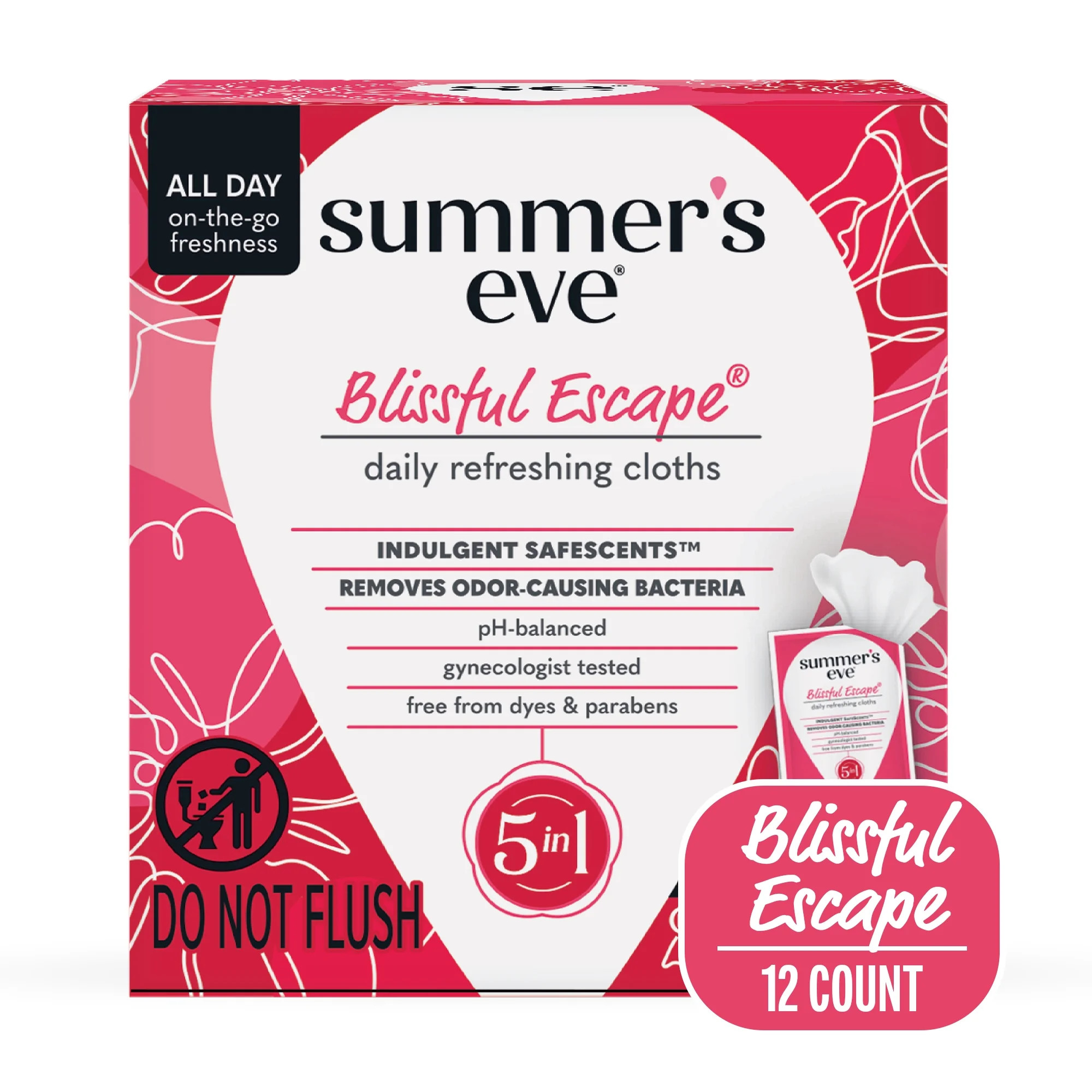 Summer's Eve Feminine Cleansing Wipes, Blissful Escape, 12 Count | Walmart (US)