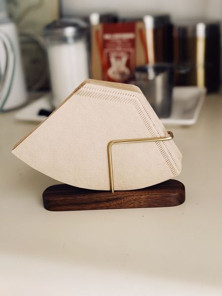 Such a chic coffee ☕️ filter holder. Organize your kitchen with beautiful brass and wooden accents. 

#LTKhome #LTKfindsunder50 #LTKstyletip