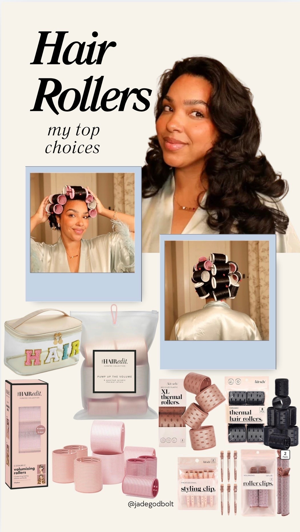 My hair roller top choices from Amazon! 

Bag, xl rollers, hair clips, get ready, morning routine, accessories

#LTKBeauty #LTKselfcare #LTKmomlife