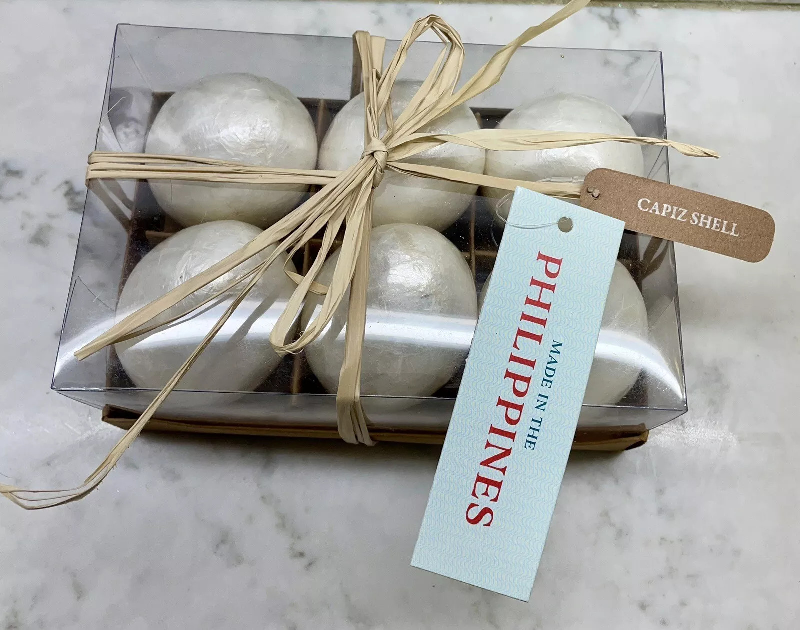 Set Of 6 Capiz Shell Veneered Ivory Easter Eggs 3” Tall From The Philippines NIB  | eBay | eBay US