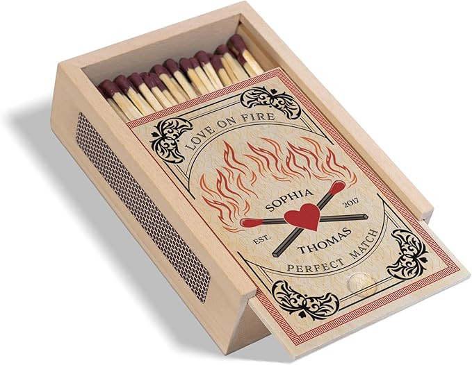 Personalized Couples Matchbox with Names and Date, Gifts for Couple, Love on Fire Perfect Match, ... | Amazon (US)