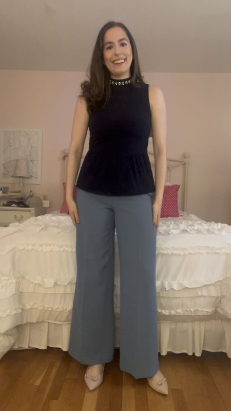 Lawyer, attorney, business casual, law school, wide leg pants, Ann Taylor, suiting, blue suit, spring suiting, spring workwear, spring office style, spring office outfit, navy shell, spring outfit, workwear, business formal, law school, nude sling backs, nude shoes, nude flats, comfortable work shoes

#LTKVideo #LTKSeasonal #LTKworkwear