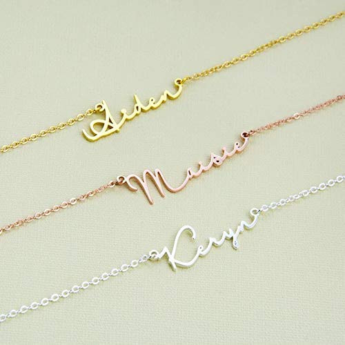 Custom Name Necklace Personalized Dainty Handwriting Style Name Necklace Gold Custom Necklace wit... | Amazon (US)