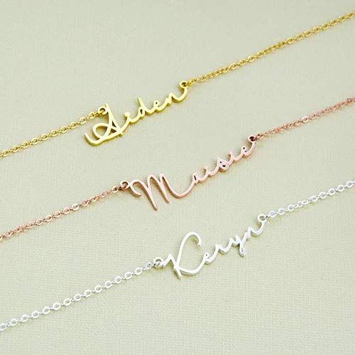 Custom Name Necklace Personalized Dainty Handwriting Style Name Necklace Gold Custom Necklace wit... | Amazon (US)