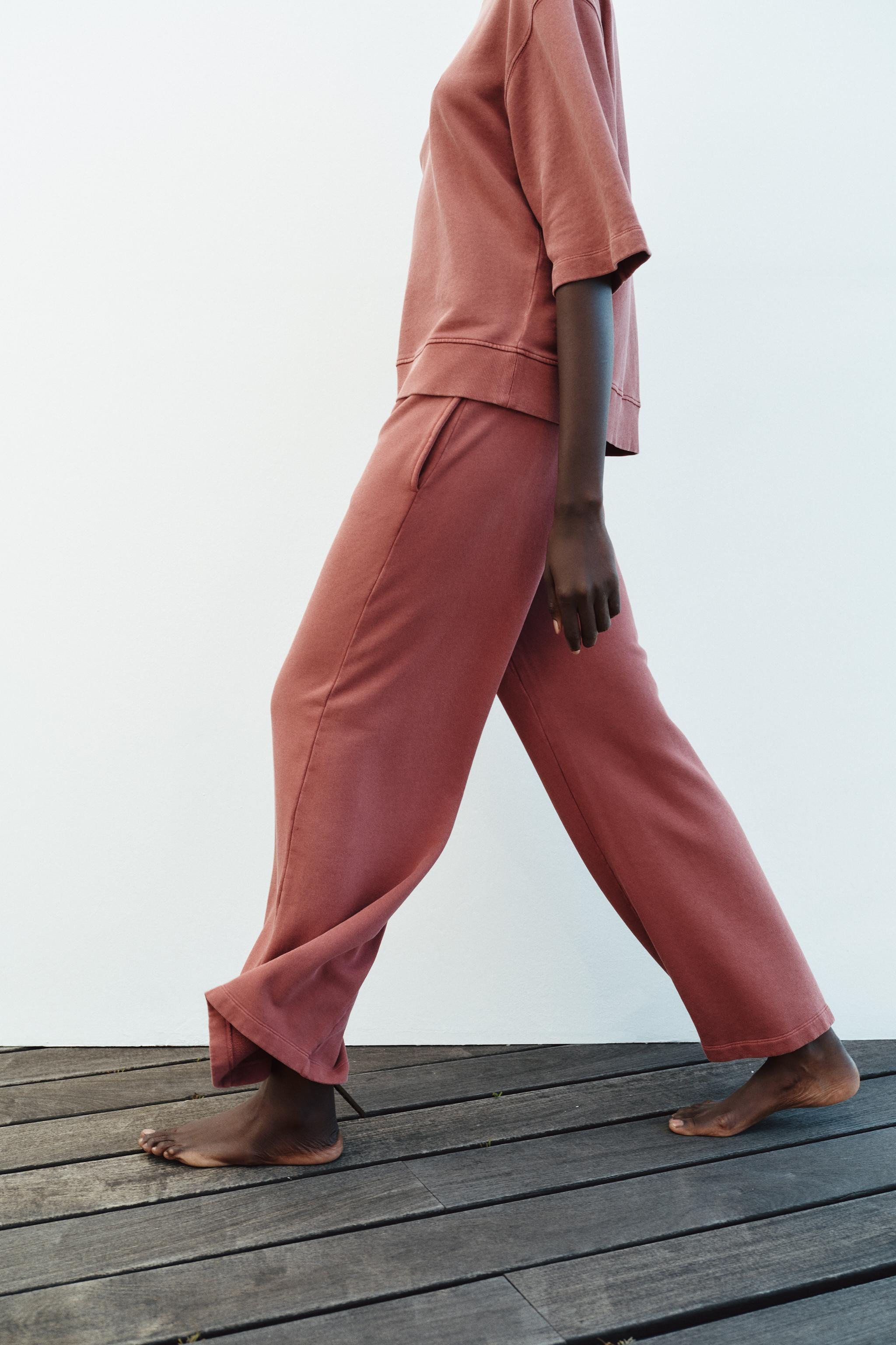 WASHED EFFECT WIDE LEG PANTS | Zara US