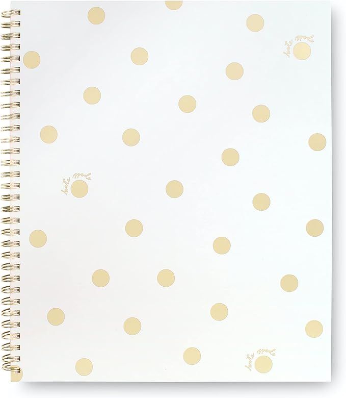 Kate Spade New York Large College Ruled Notebook, 11" x 9.5" Spiral Notebook with 160 Pages, Gold... | Amazon (US)