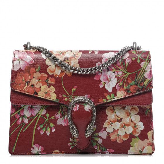 Calfskin Blooms Print Medium Dionysus Shoulder Bag Romantic Cherry Multicolor | FASHIONPHILE (US)