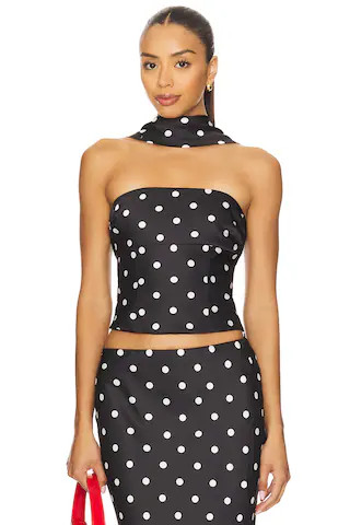 Runaway The Label Blaine Top in Black Polka from Revolve.com | Revolve Clothing (Global)