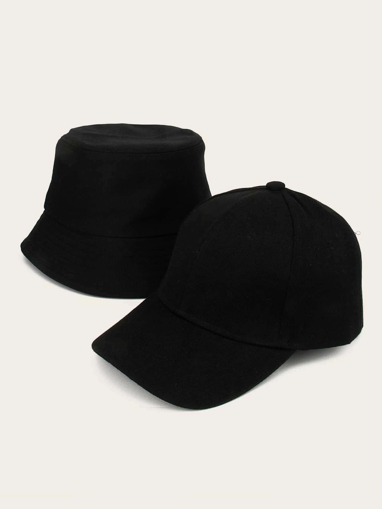 2pcs Men Simple Solid Hat | SHEIN