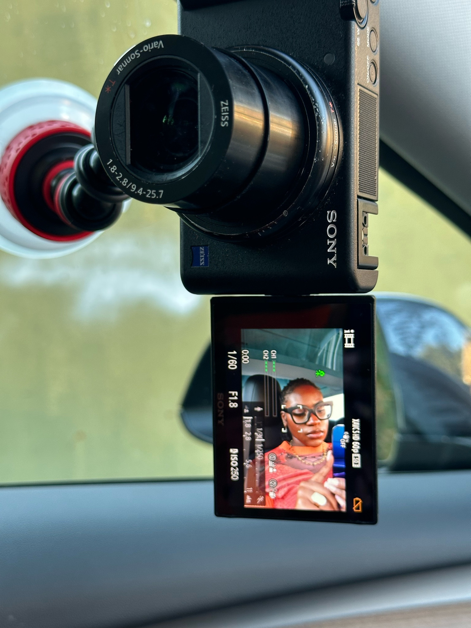 Car vlogging set up