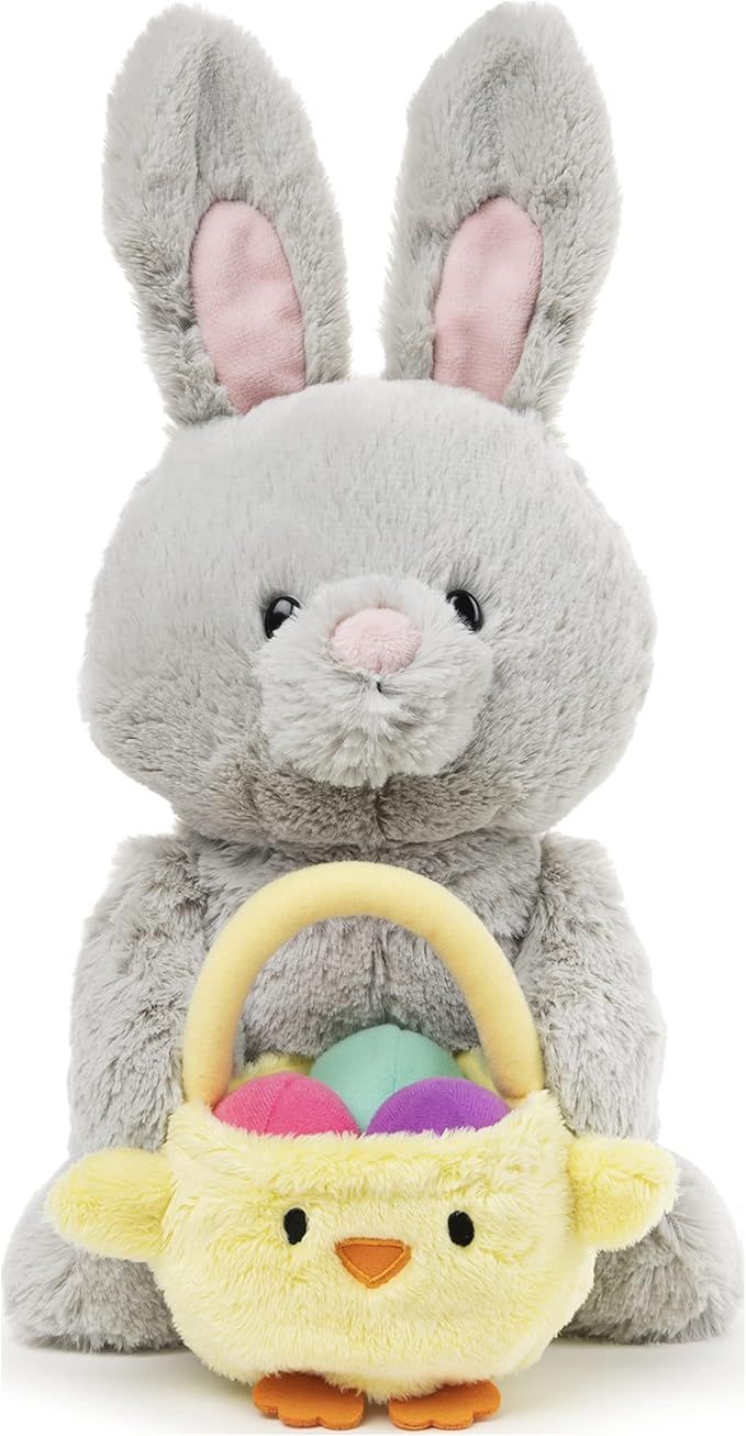 GUND Amazon Exclusive Easter Bunny with Basket, Gray, 10" | Amazon (US)