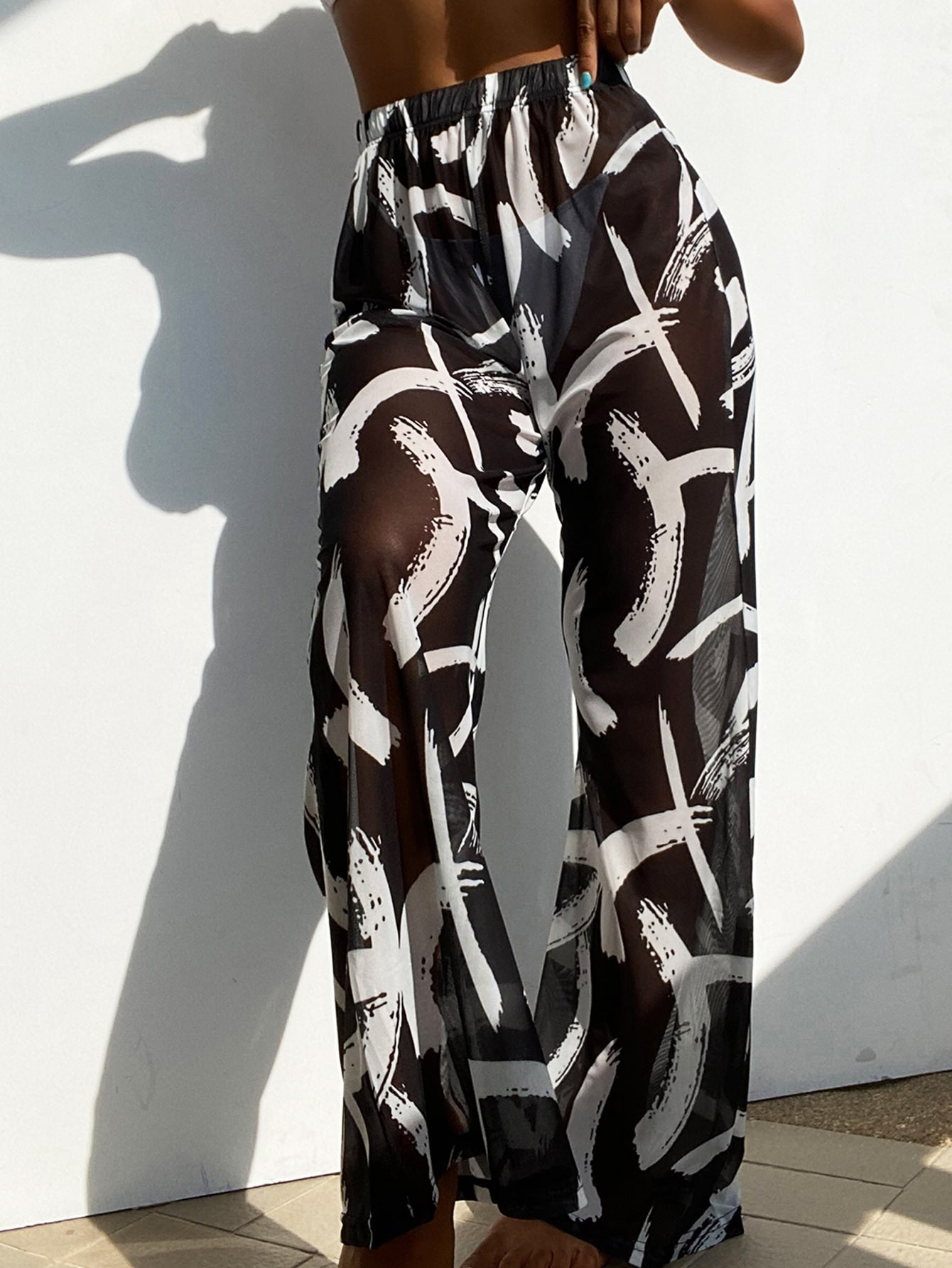 SHEIN Swim Vcay Allover Print Cover Up Pants | SHEIN