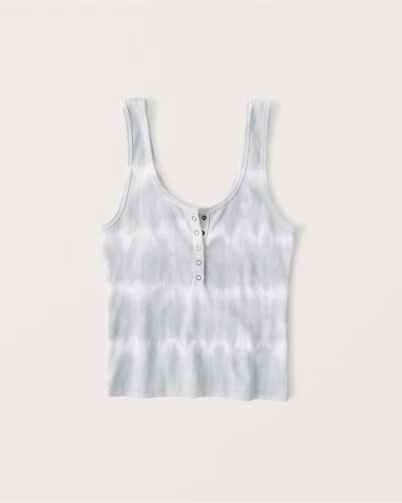 Tie-Dye Ribbed Henley Tank | Abercrombie & Fitch (US)