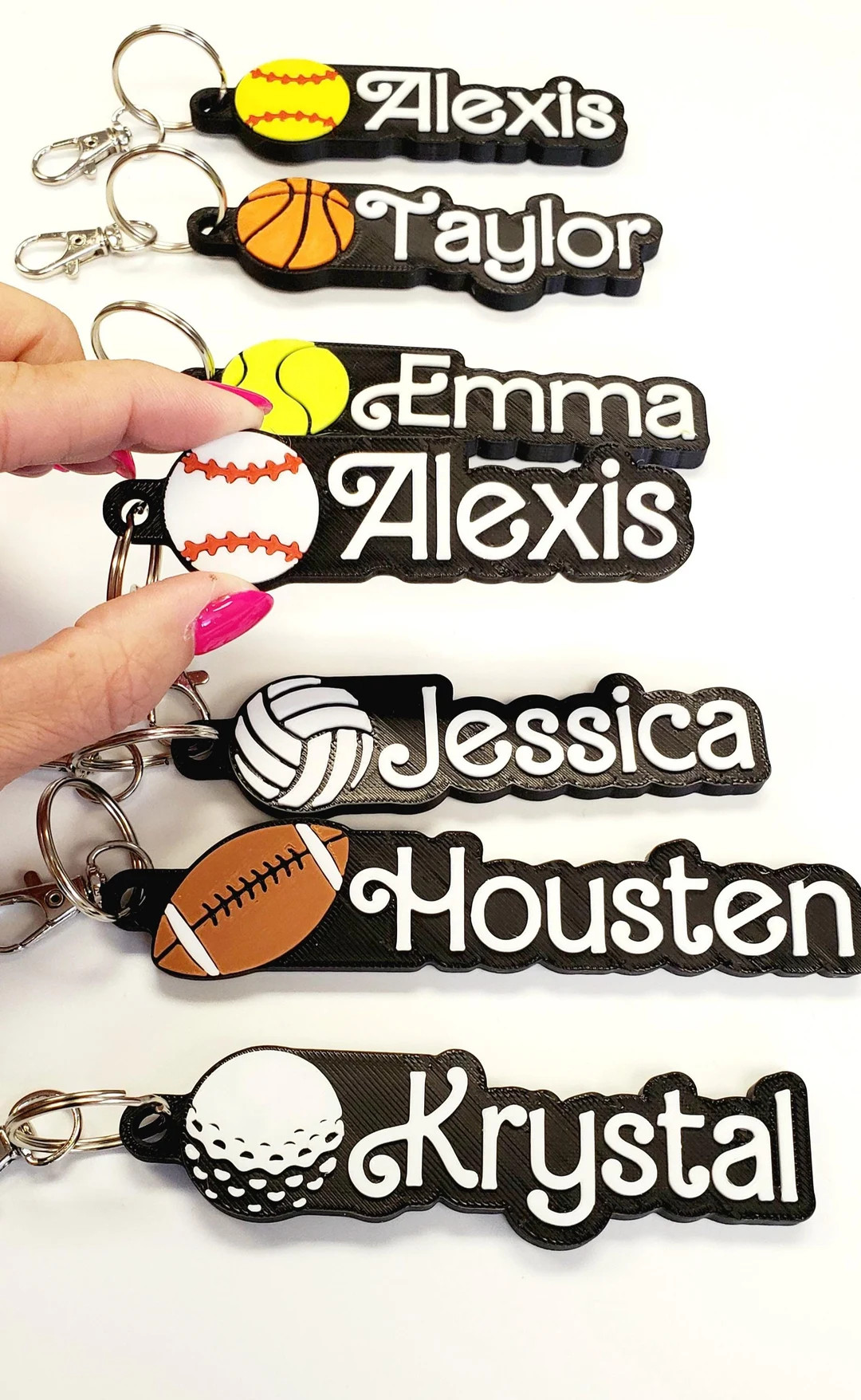 Personalized Sports Keychain Bag Tags Backpack Name Tags, Custom Name Keychains, Kid's Name Tags,... | Etsy (US)