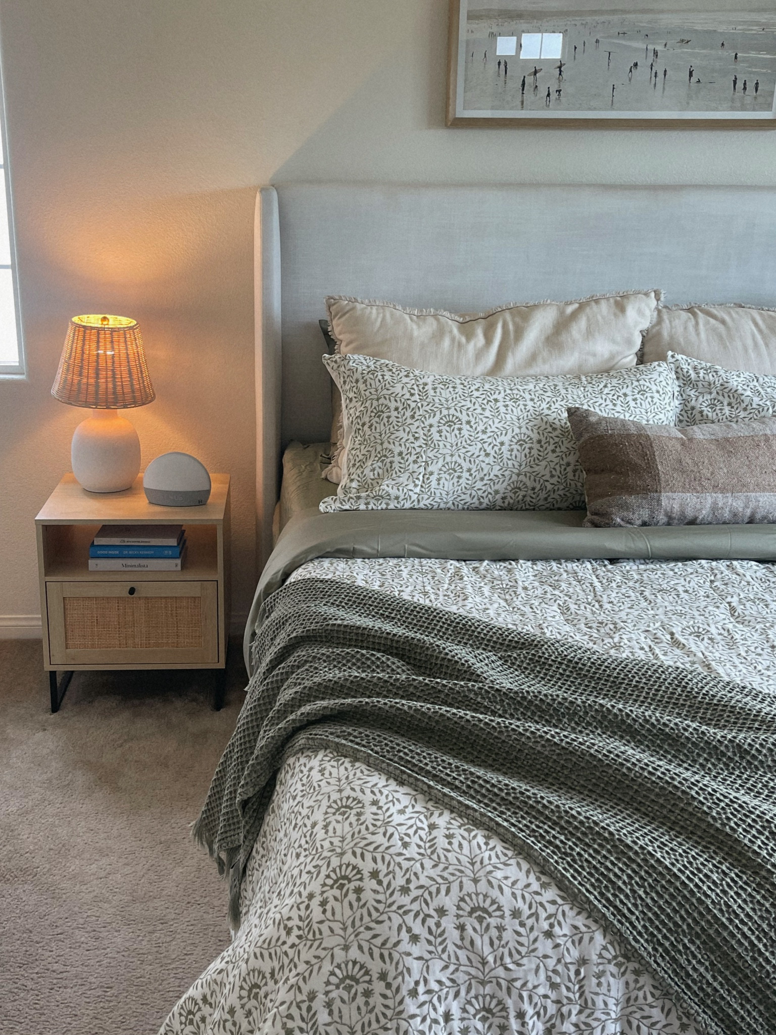 Cozy bed update 🤍 loving this green moment! Little bit of granny, little bit of chic 🕊️🧺 #home #grannychic #beddingg

#LTKStyleTip