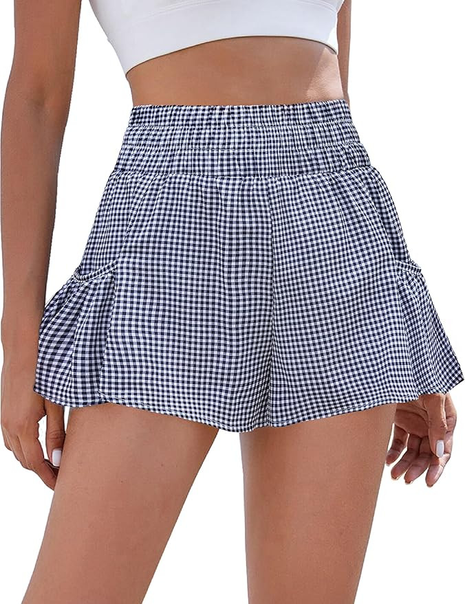 BMJL Womens High Waisted Shorts Athletic Running Shorts Workout Gym Quick Dry Flowy Shorts with P... | Amazon (US)