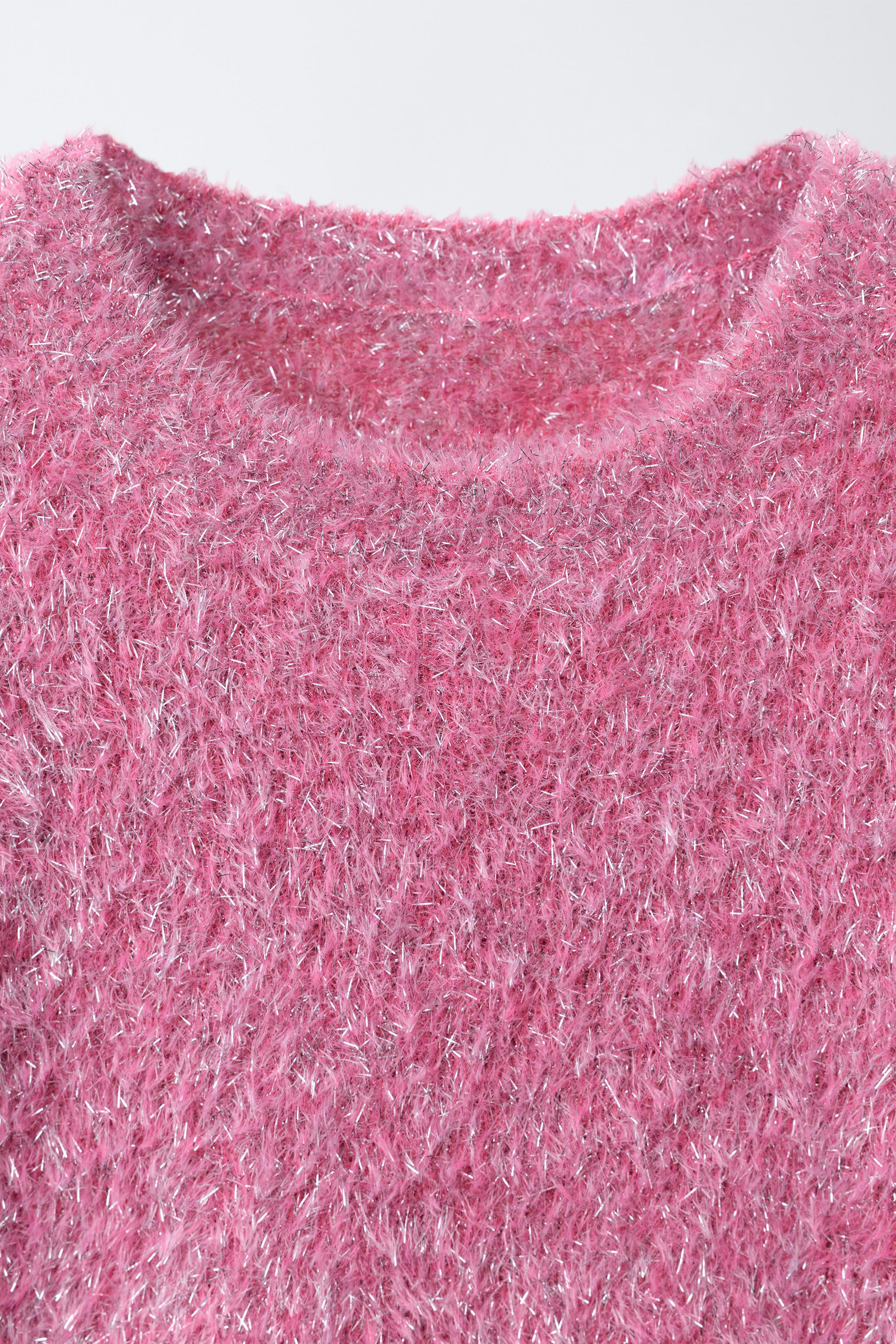 SHIMMER FAUX FUR KNIT JUMPER | Zara UK