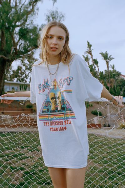 Pink Floyd The Division Bell T-Shirt Dress - White L/XL at Urban Outfitters | Urban Outfitters (US and RoW)