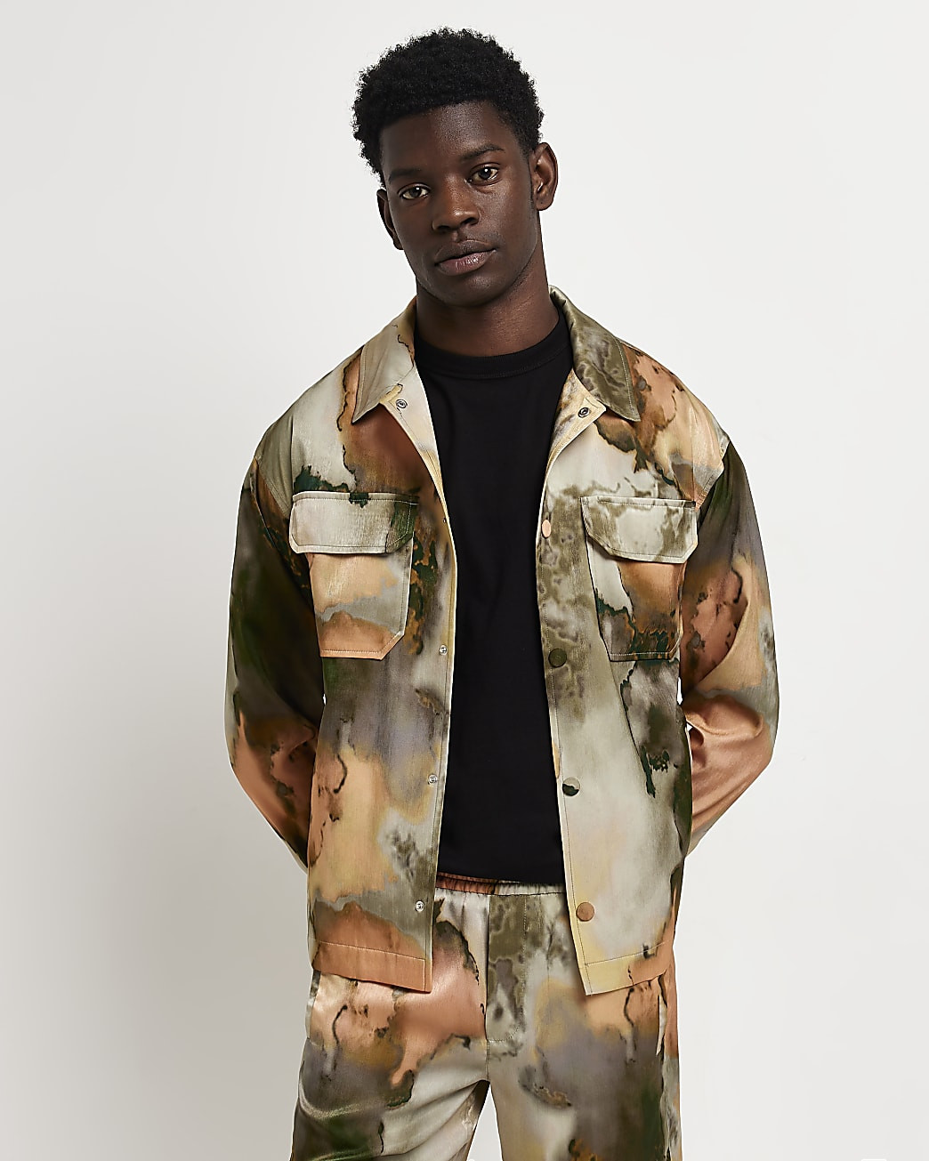 Green regular fit tie dye overshirt | River Island (UK & IE)