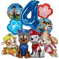 9pcs Cartoon Paw Patrol Theme Foil Balloon Number Balloon Childrens Birthday Party Decoration Baby Gift Party Chase Skye Balloon | AliExpress (US)