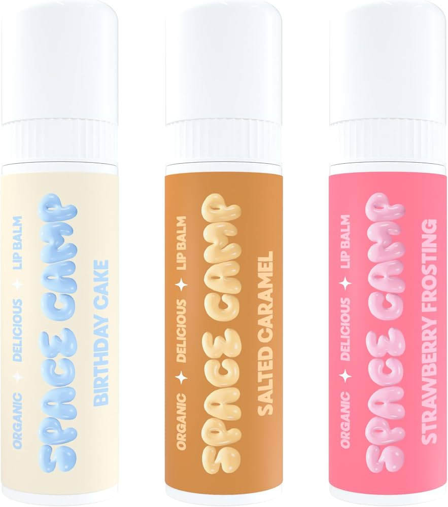 Space Camp Wellness Jumbo Lip Balm - Birthday Pack Variety Flavored Balm (Birthday Cake, Salted C... | Amazon (US)