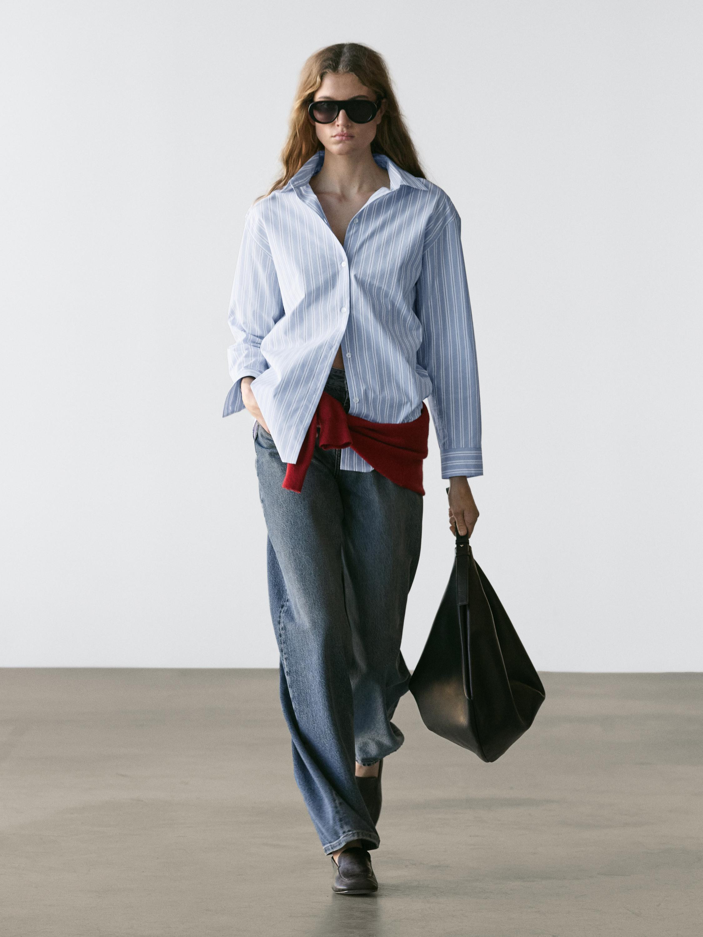 100% cotton striped shirt | Massimo Dutti UK