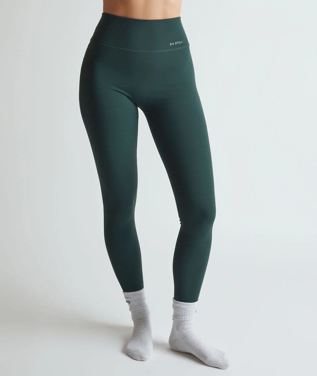 Premium Branded Leggings - Forest Green | Six Stories