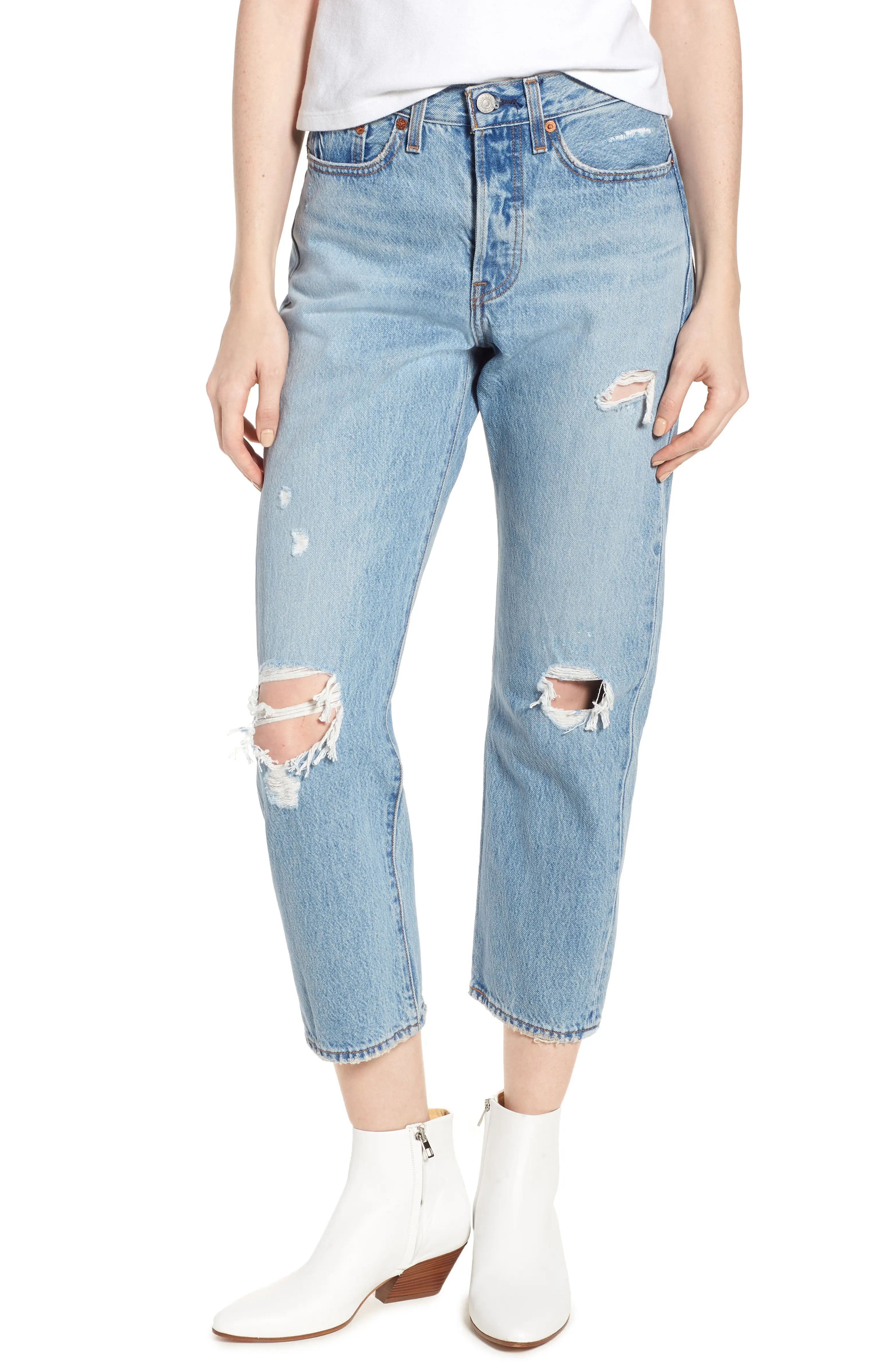 Wedgie Ripped Straight Leg Jeans | Nordstrom
