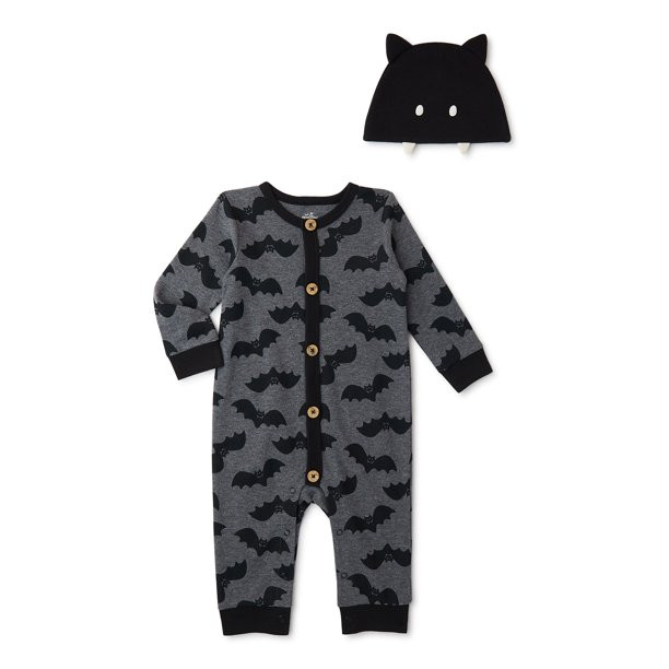 Halloween Way To Celebrate! Baby Boy and Girl Unisex Coverall and Hat Outfit Set, 2-Piece, Sizes ... | Walmart (US)