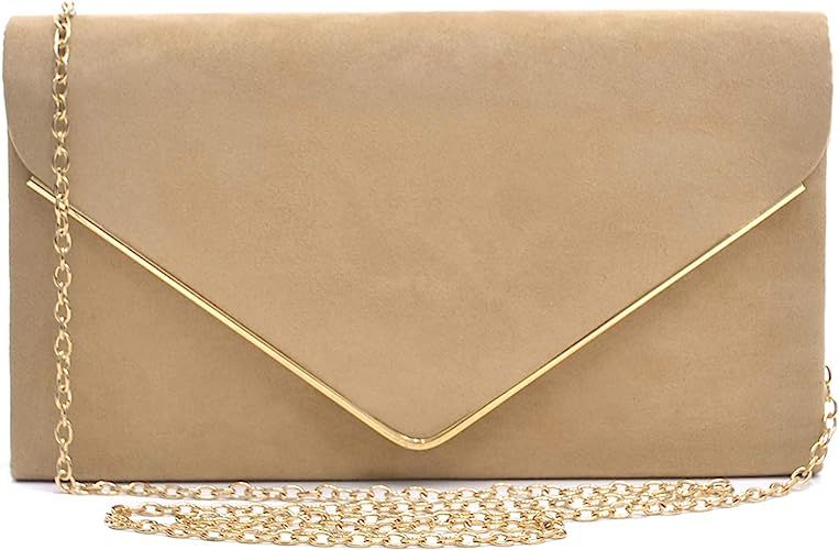 Dasein Women Faux Suede Evening Clutch Bags Formal Party Clutches Wedding Purses Cocktail Prom Cl... | Amazon (US)